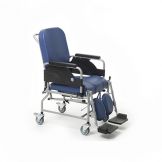 Sedia comoda con ruote da 100 mm, schienale reclinabile